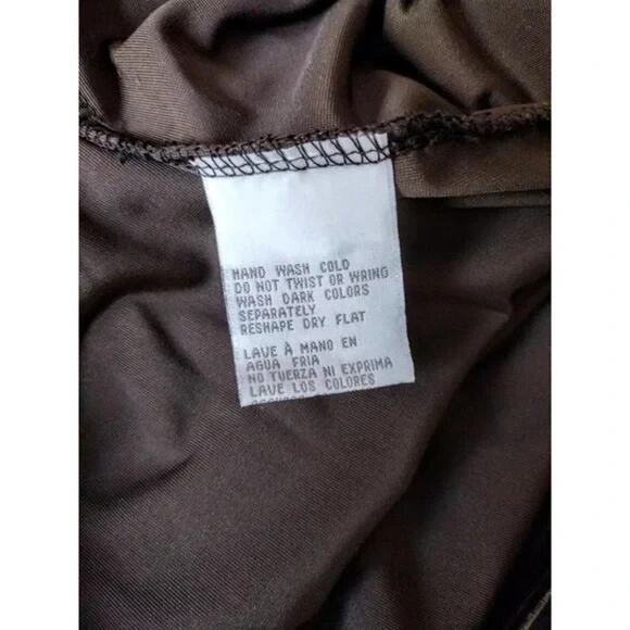 Vintage Jones New York Brown Velvet Velour Button-Front Modest Dress Size M - Picture 9 of 11